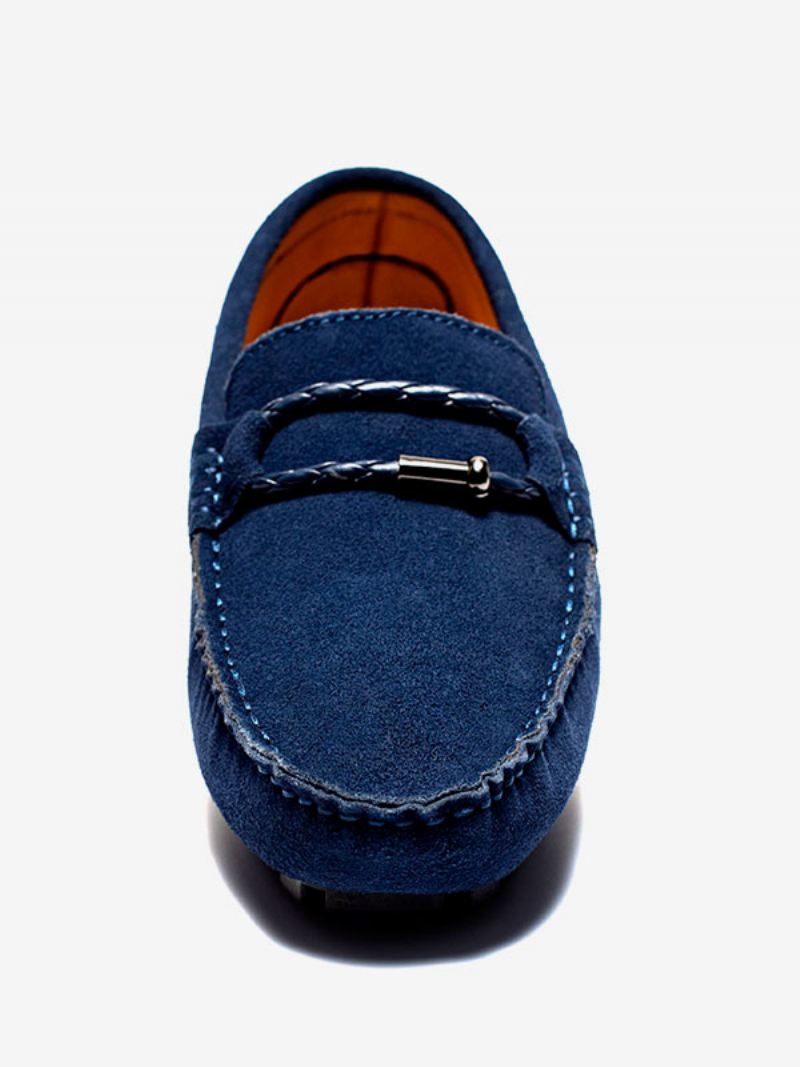 Herenloaferschoenen Instapper Metalen Details Ronde Neus - Diepblauw