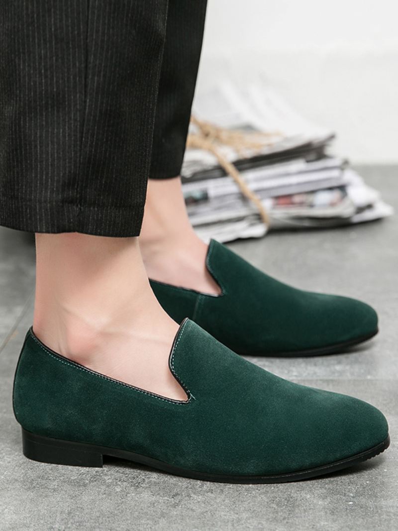 Instaploaferschoenen Pu-leer Heren - Groen