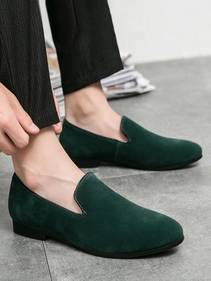 Instaploaferschoenen Pu-leer Heren - Groen