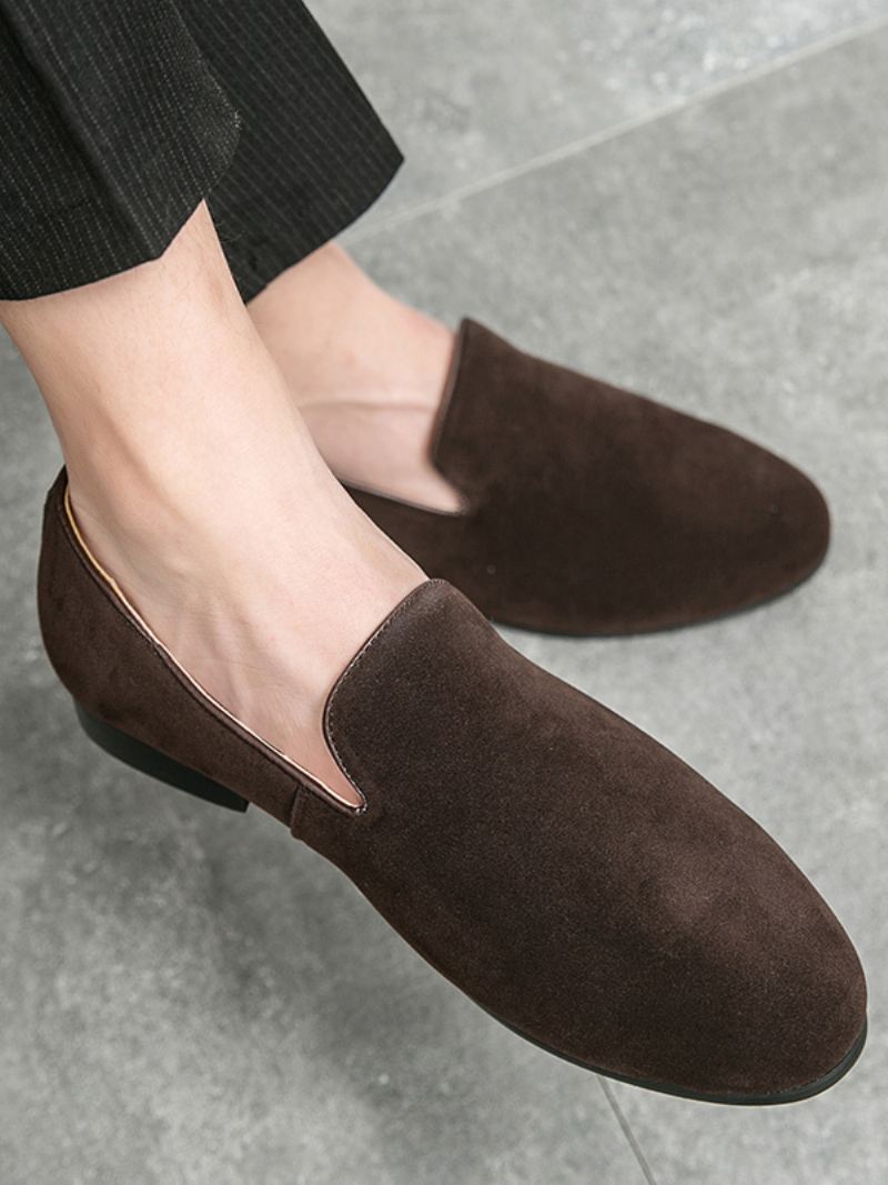 Instaploaferschoenen Pu-leer Heren - Koffiebruin