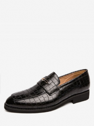 Loafer Heren Metalen Details Kunstwerk Ronde Neus Pu-leer