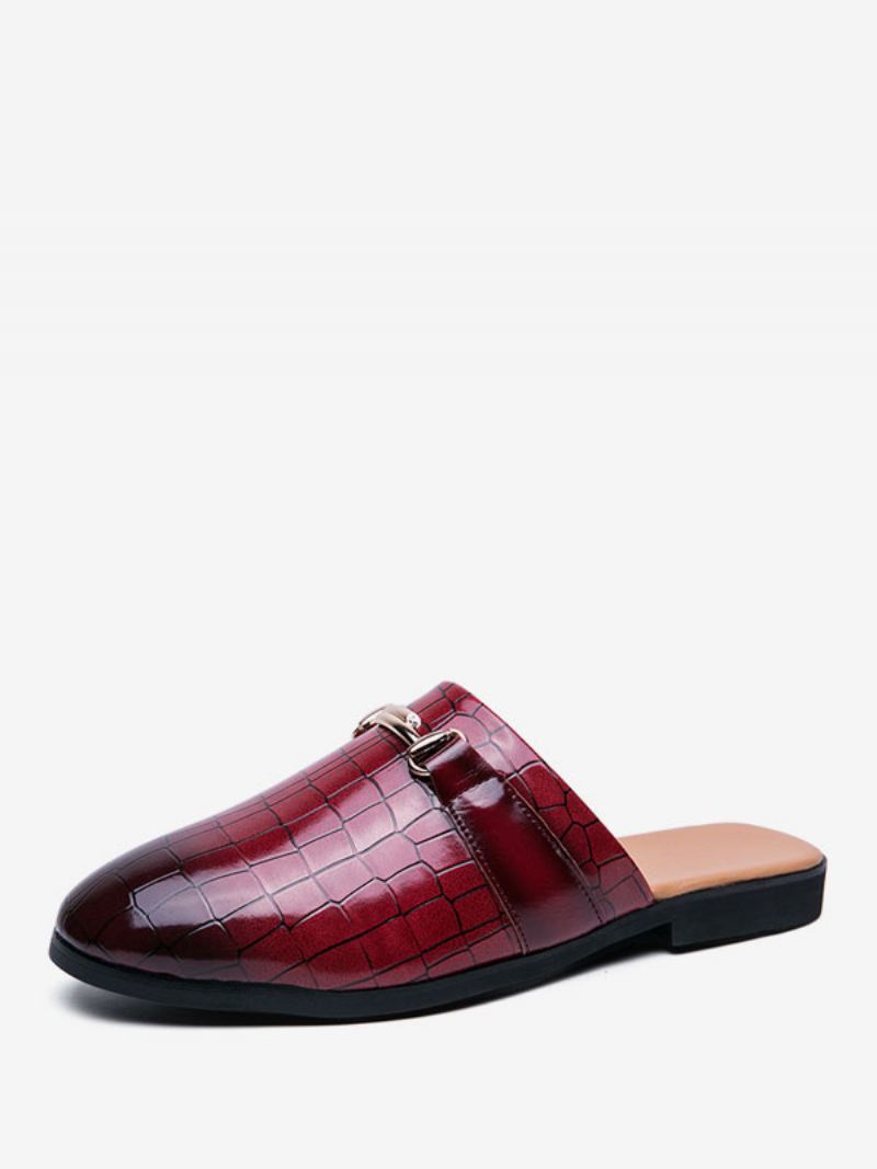 Loafers Heren Steenpatroon Metalen Details Muiltjes - Rood