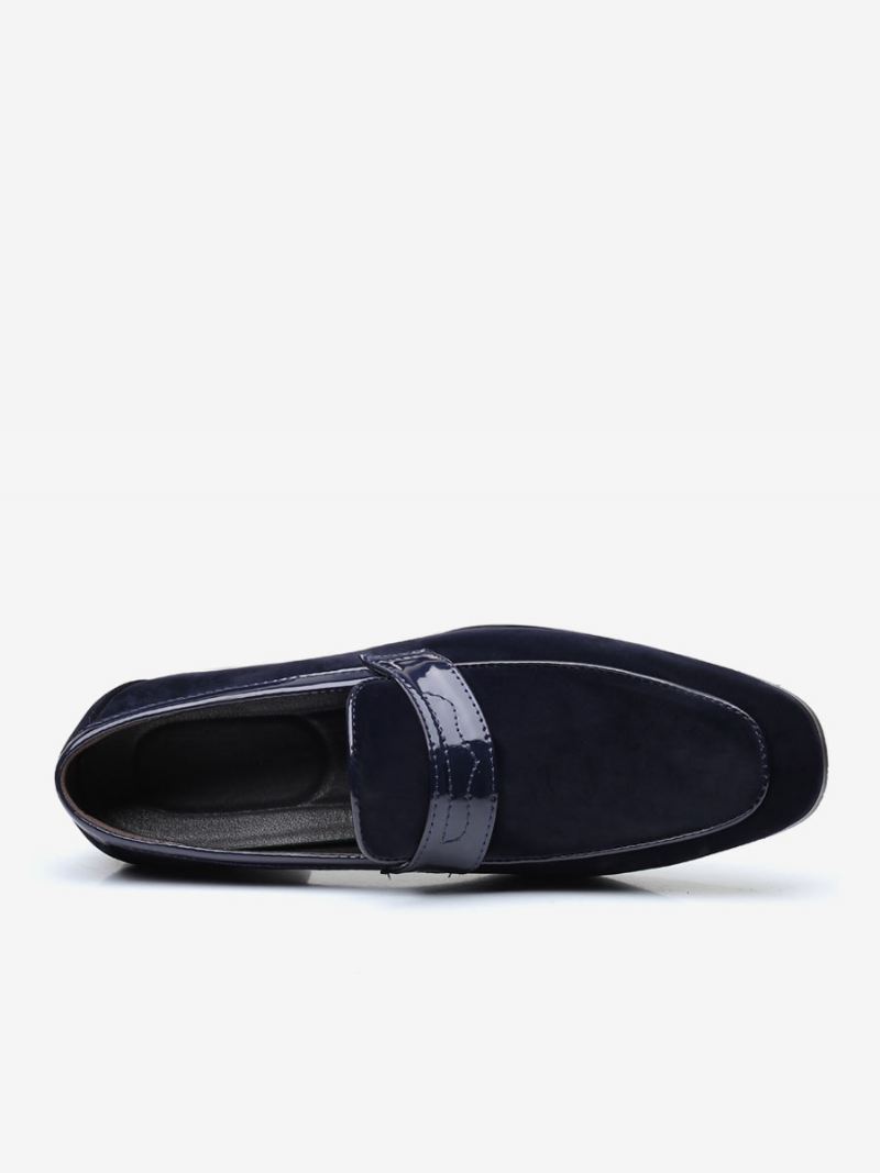 Loaferschoenen Heren Instapper Met Monniksband Ronde Neus Pu-leer - Blauw