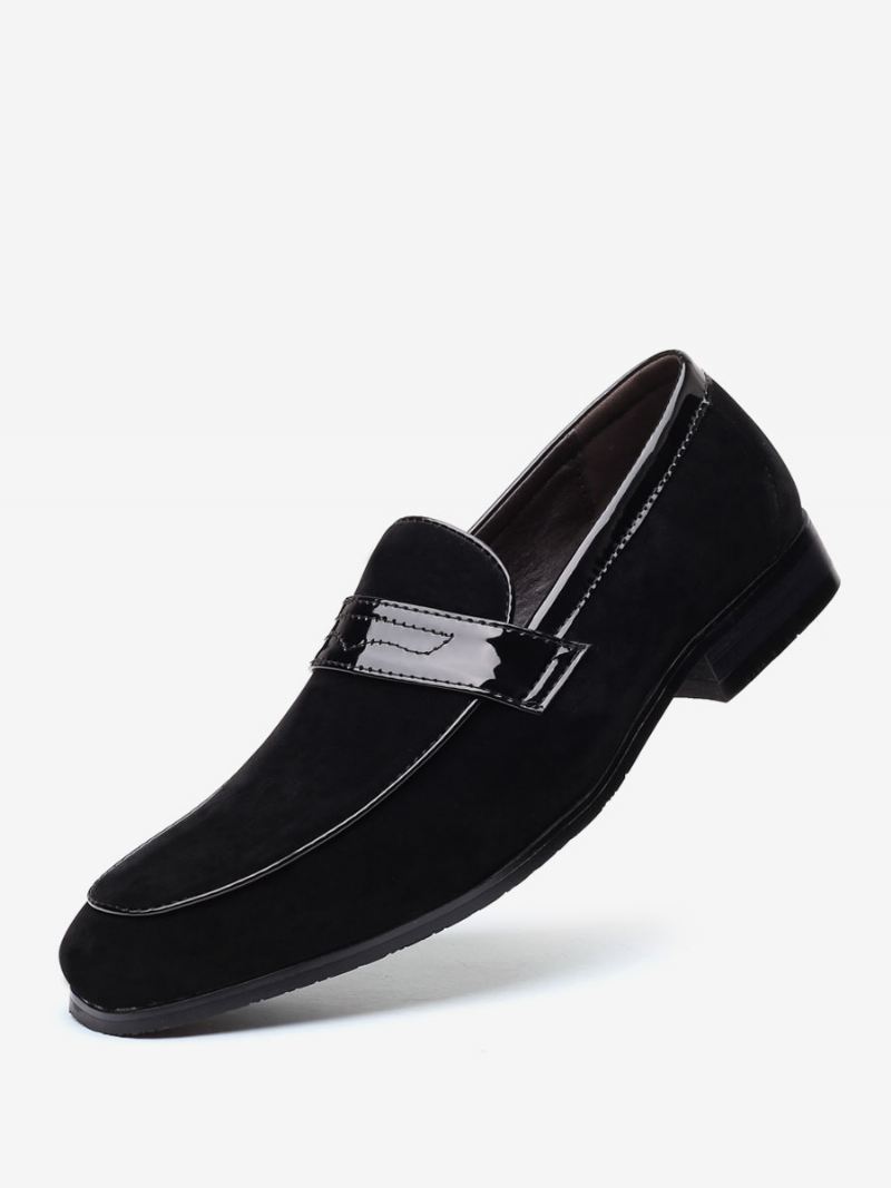 Loaferschoenen Heren Instapper Met Monniksband Ronde Neus Pu-leer - Zwart