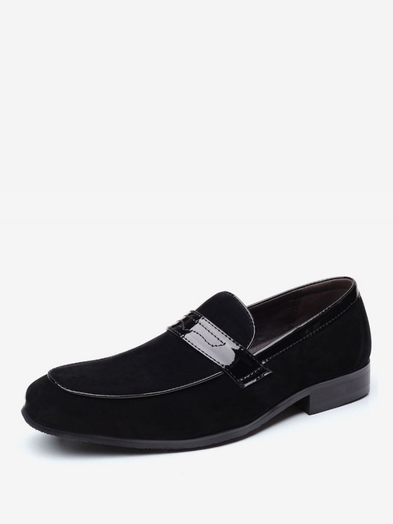 Loaferschoenen Heren Instapper Met Monniksband Ronde Neus Pu-leer - Zwart