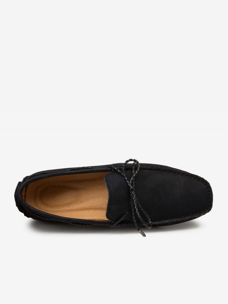 Loaferschoenen Heren Instapper Ronde Neus Pu-leer - Zwart