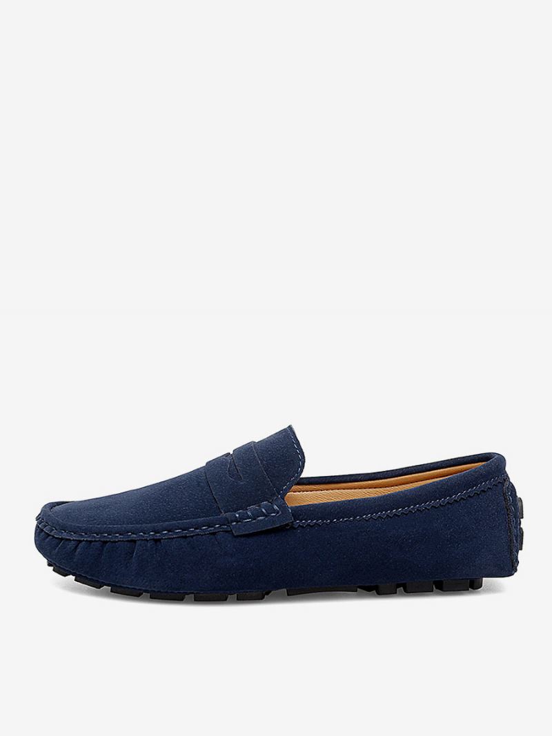 Loaferschoenen Heren Instappers Met Ronde Neus - Blauw