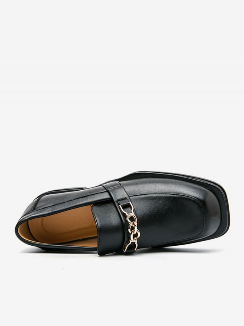 Loaferschoenen Heren Pu-leer Metalen Details Instapper - Zwart