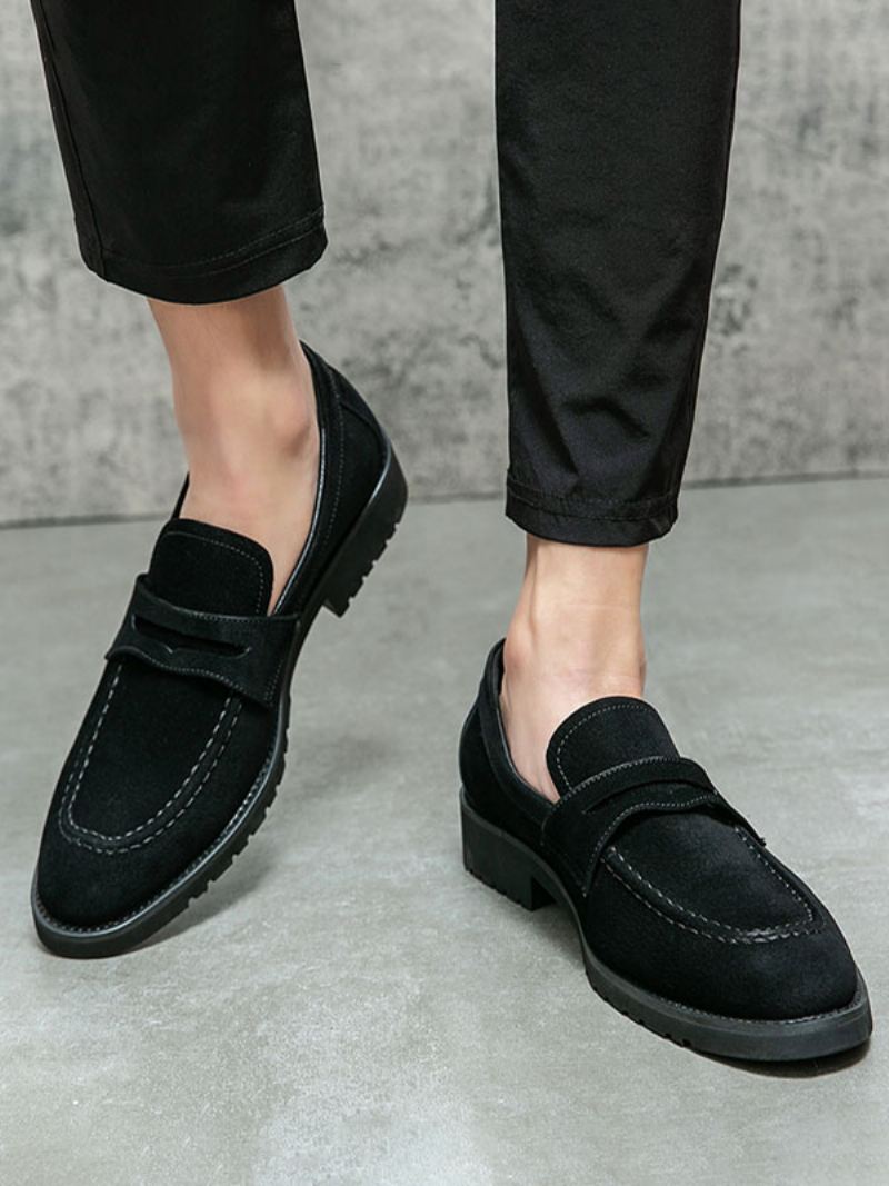 Loaferschoenen Heren Pu-leer Monniksriem Slip-on Prom Party-schoenen - Zwart