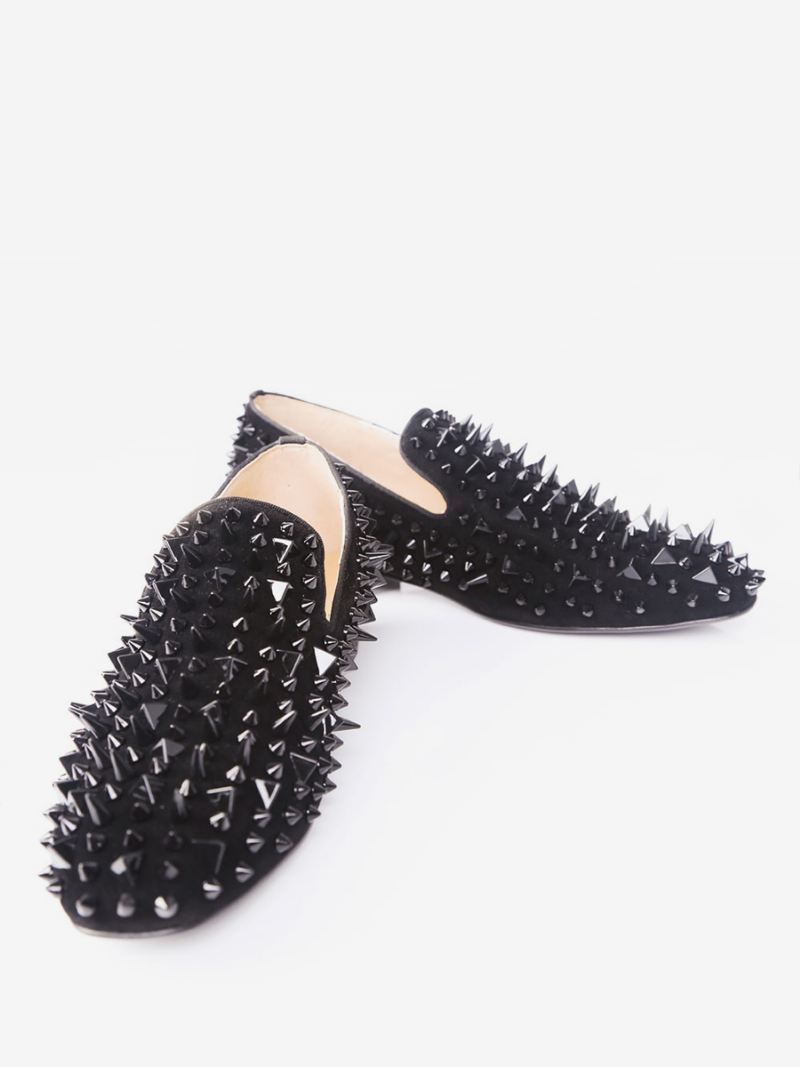 Zwarte Loafers Met Spikes Heren Trouwfeestschoenen Feest Trouwfeest Trouwschoenen Riviertjes