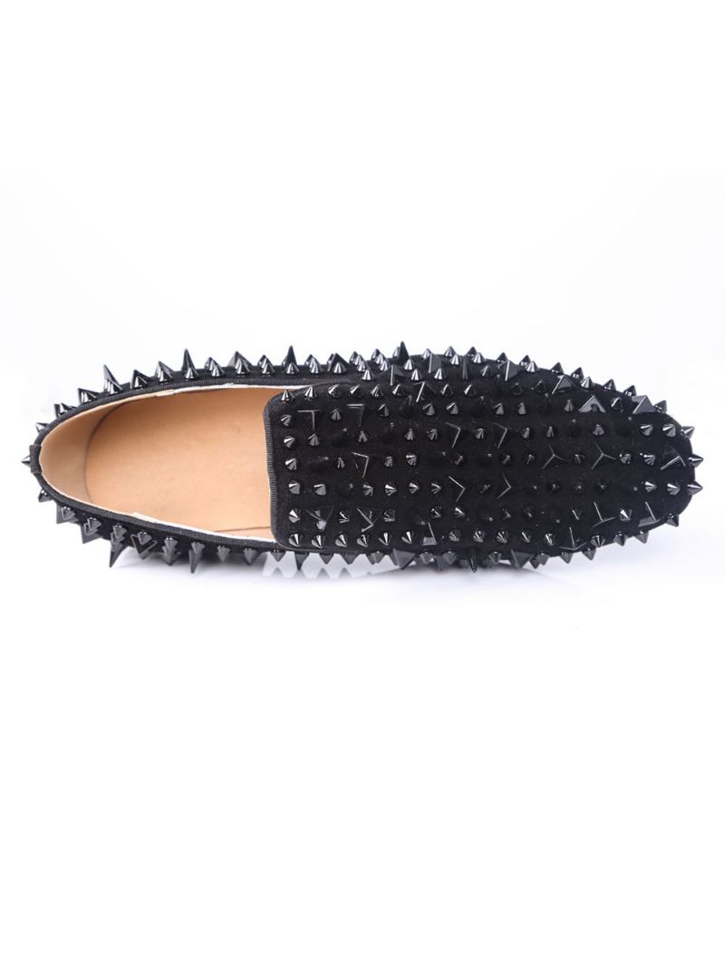 Zwarte Loafers Met Spikes Heren Trouwfeestschoenen Feest Trouwfeest Trouwschoenen Riviertjes - Zwart