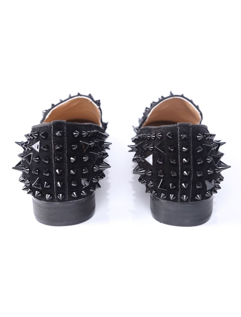 Zwarte Loafers Met Spikes Heren Trouwfeestschoenen Feest Trouwfeest Trouwschoenen Riviertjes - Zwart