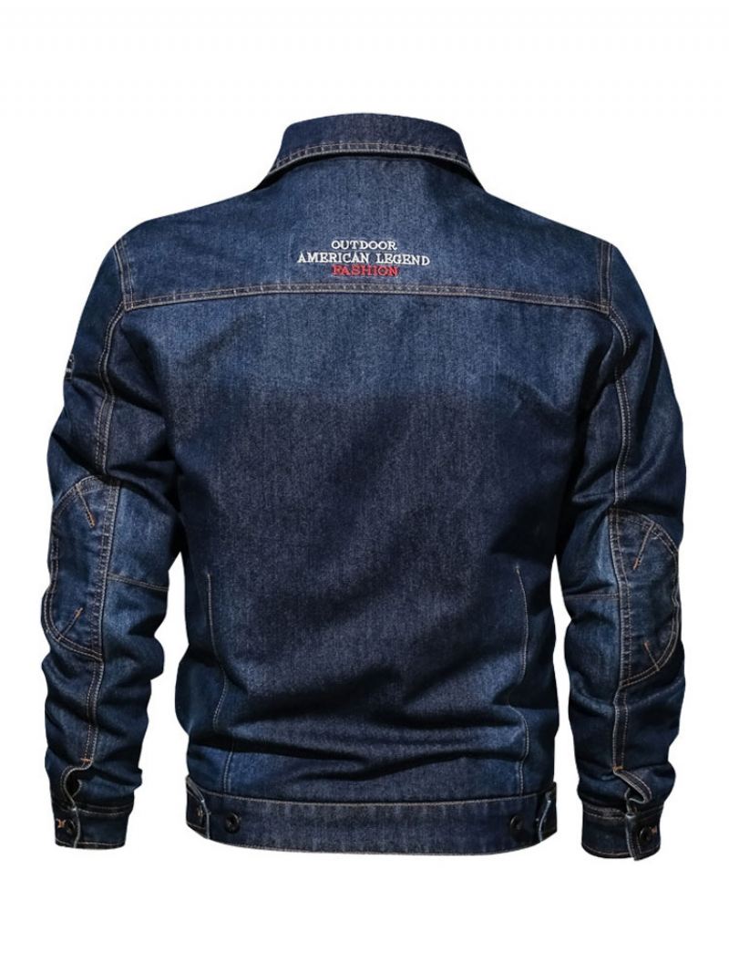 Heren Spijkerjassen Chique Diepblauw Modern Cowboy Regular Fit Jack - Diepblauw