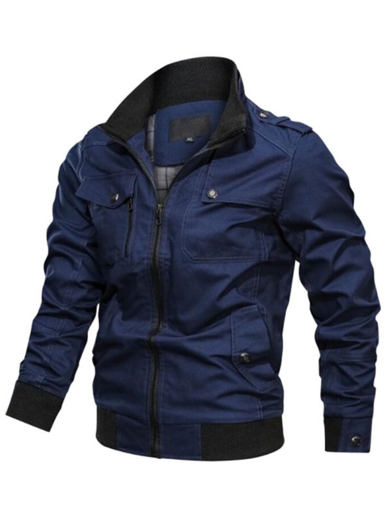 Herenjas Rits Polyester Smart - Blauw