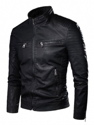 Leren Jack Heren Chique Windjack Herfstzwart Coole Winterjassen