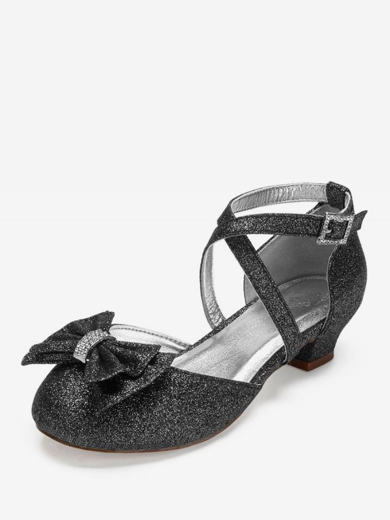 Bruiloft Bloemenmeisje Schoenen Glitter Strik Flats Meisjes