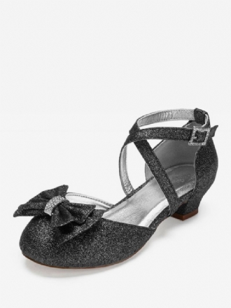 Bruiloft Bloemenmeisje Schoenen Glitter Strik Flats Meisjes