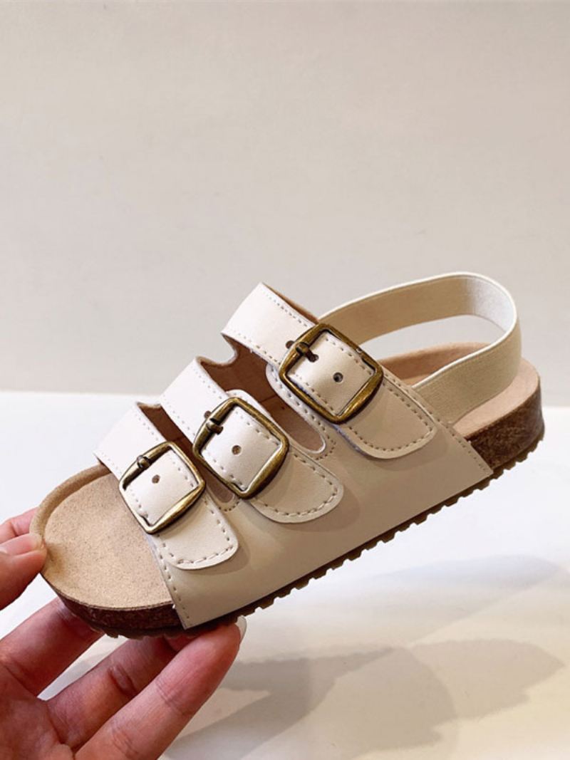 Sandalen Meisjes Open Teen Met Gespdetail - Beige