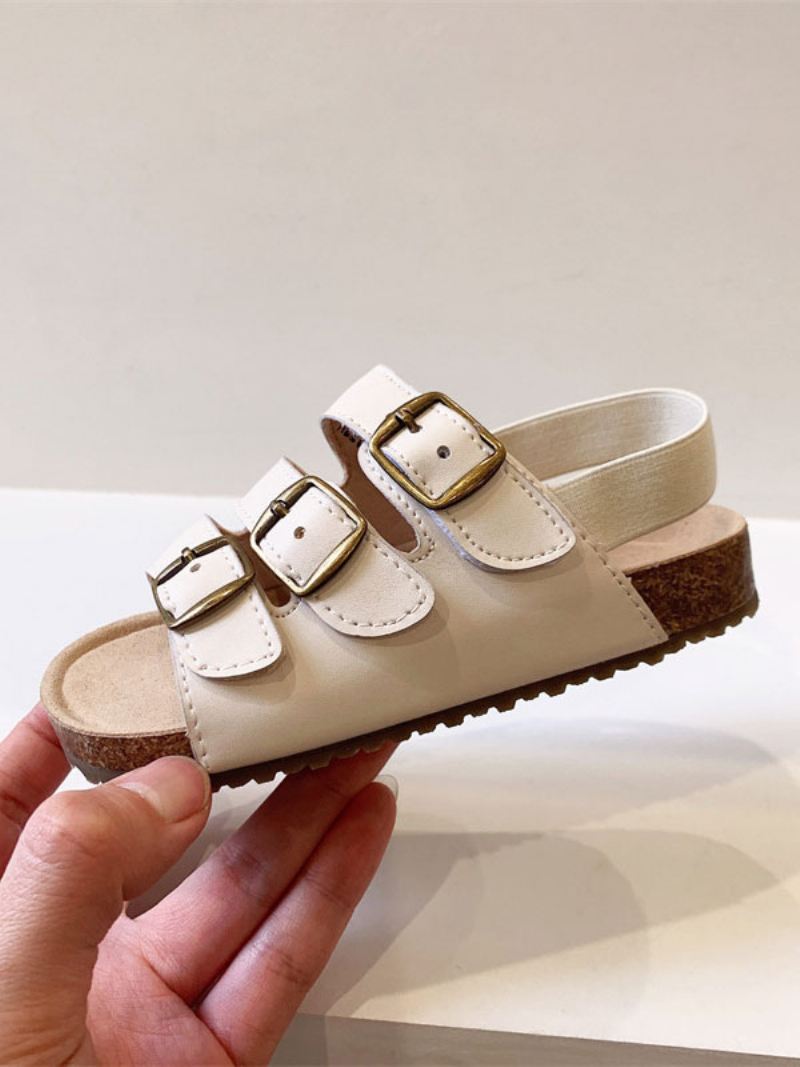 Sandalen Meisjes Open Teen Met Gespdetail - Beige