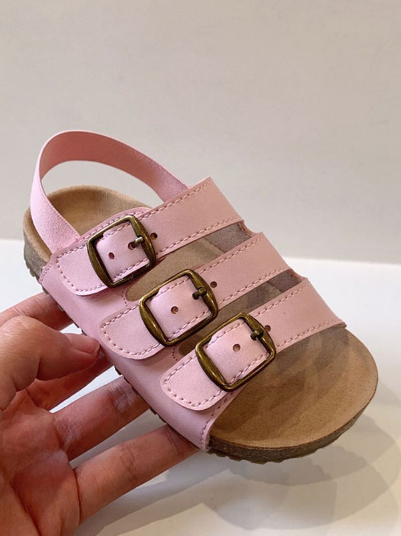 Sandalen Meisjes Open Teen Met Gespdetail - Roze