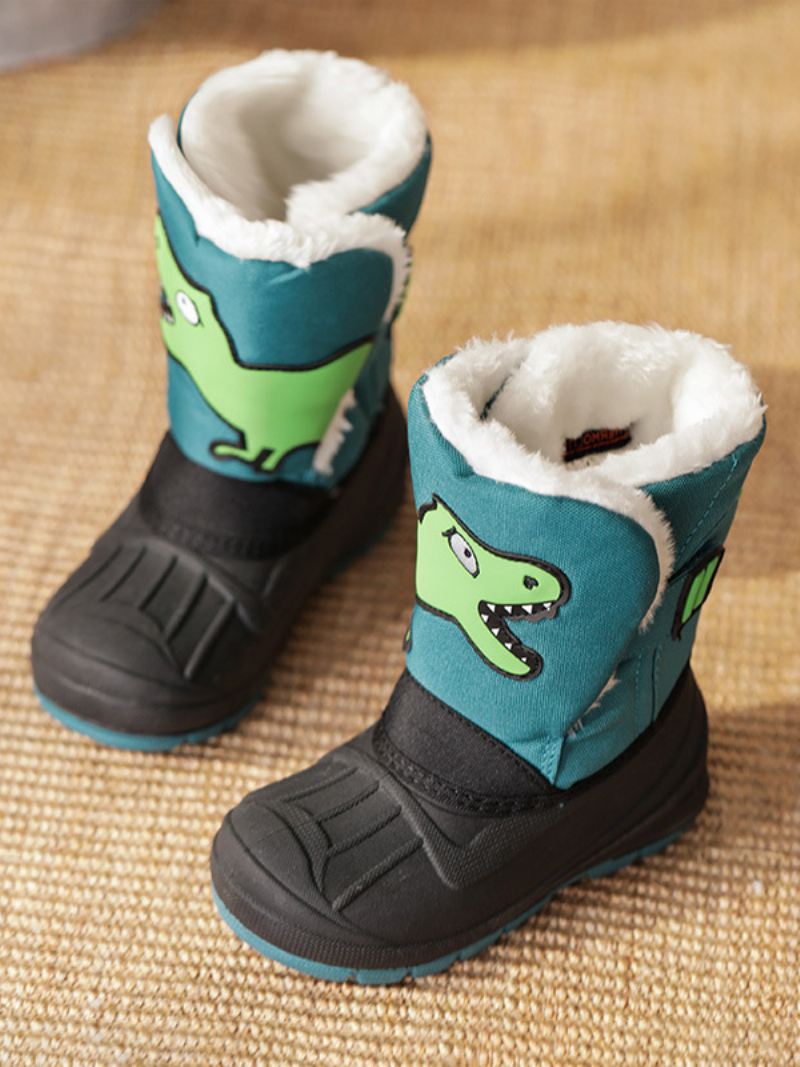 Winterschoenen Meisjes Mooie Nylon Cartoon-eenhoornkarakters Sneeuwlaarzen Met Print - Groen