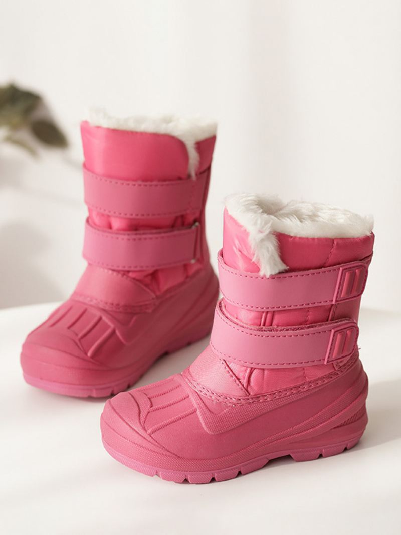 Winterschoenen Meisjes Mooie Nylon Cartoon-eenhoornkarakters Sneeuwlaarzen Met Print - Roze