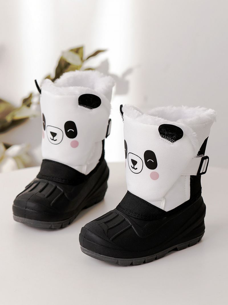 Winterschoenen Meisjes Mooie Nylon Cartoon-eenhoornkarakters Sneeuwlaarzen Met Print - Wit