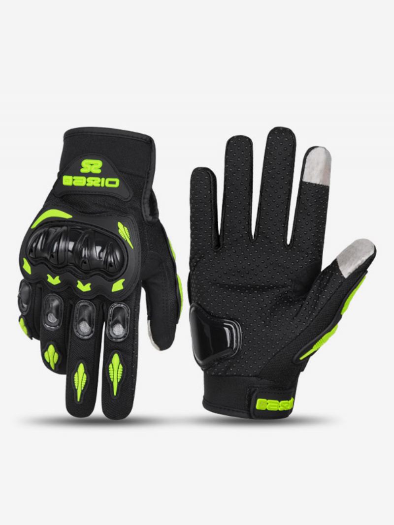 Off-road Motorfiets Anti-val Antislip Ademend Mountainbike Zomer Race Handschoenen Met Volledige Vingers - Groen