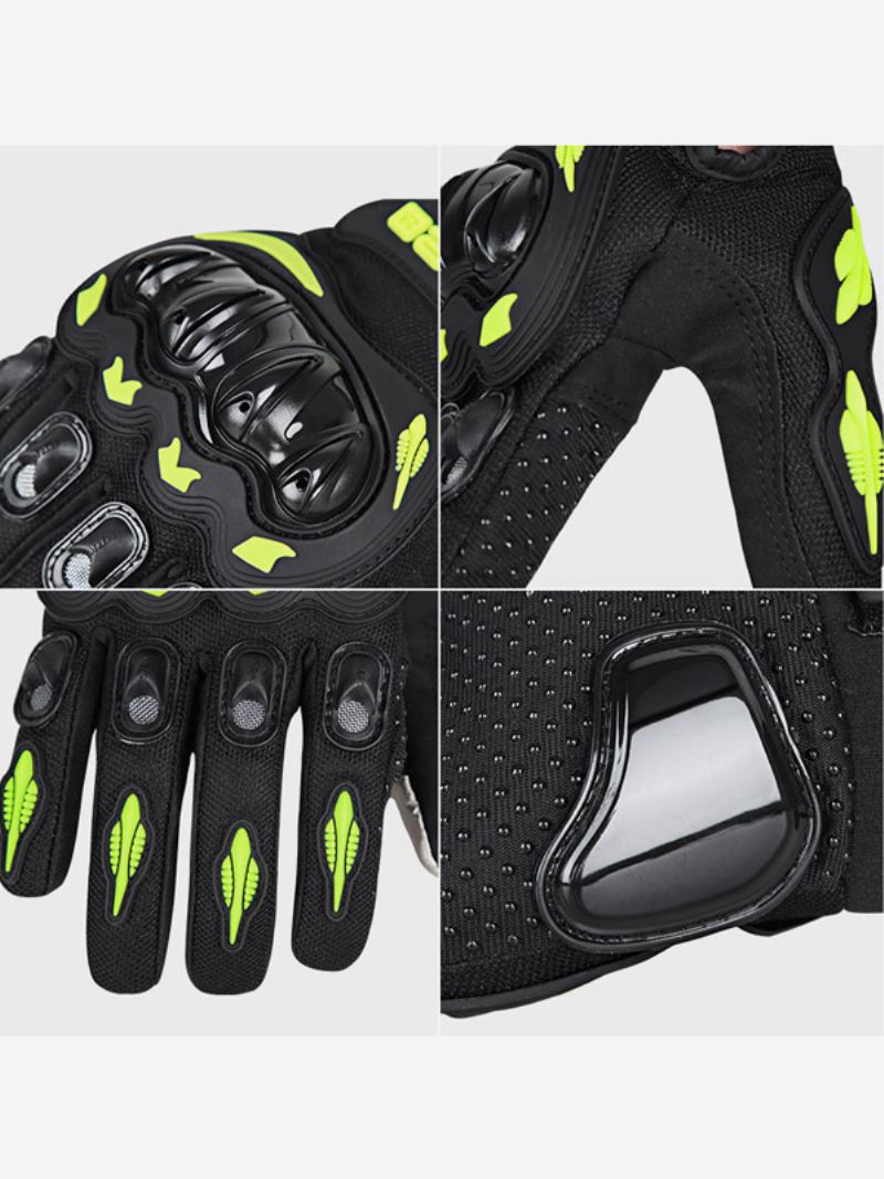 Off-road Motorfiets Anti-val Antislip Ademend Mountainbike Zomer Race Handschoenen Met Volledige Vingers - Groen