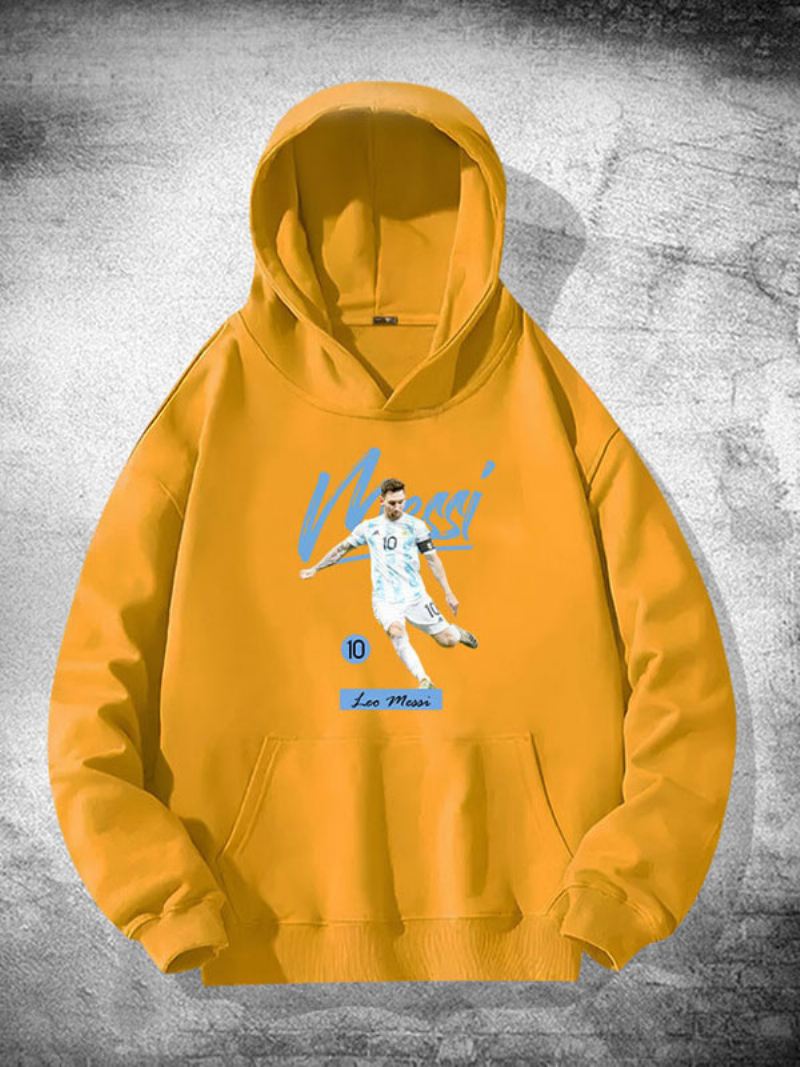 Argentinië Messi Herenhoodie Met Lange Mouwen - Geel