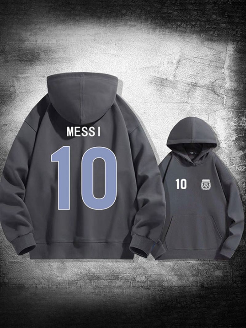 Argentinië Messi Number 10-hoodiejas Heren - Diepgrijs