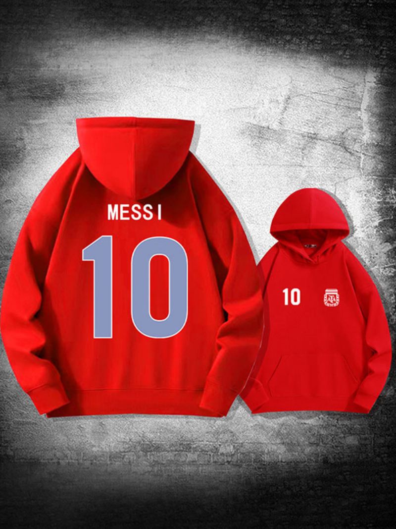 Argentinië Messi Number 10-hoodiejas Heren - Rood