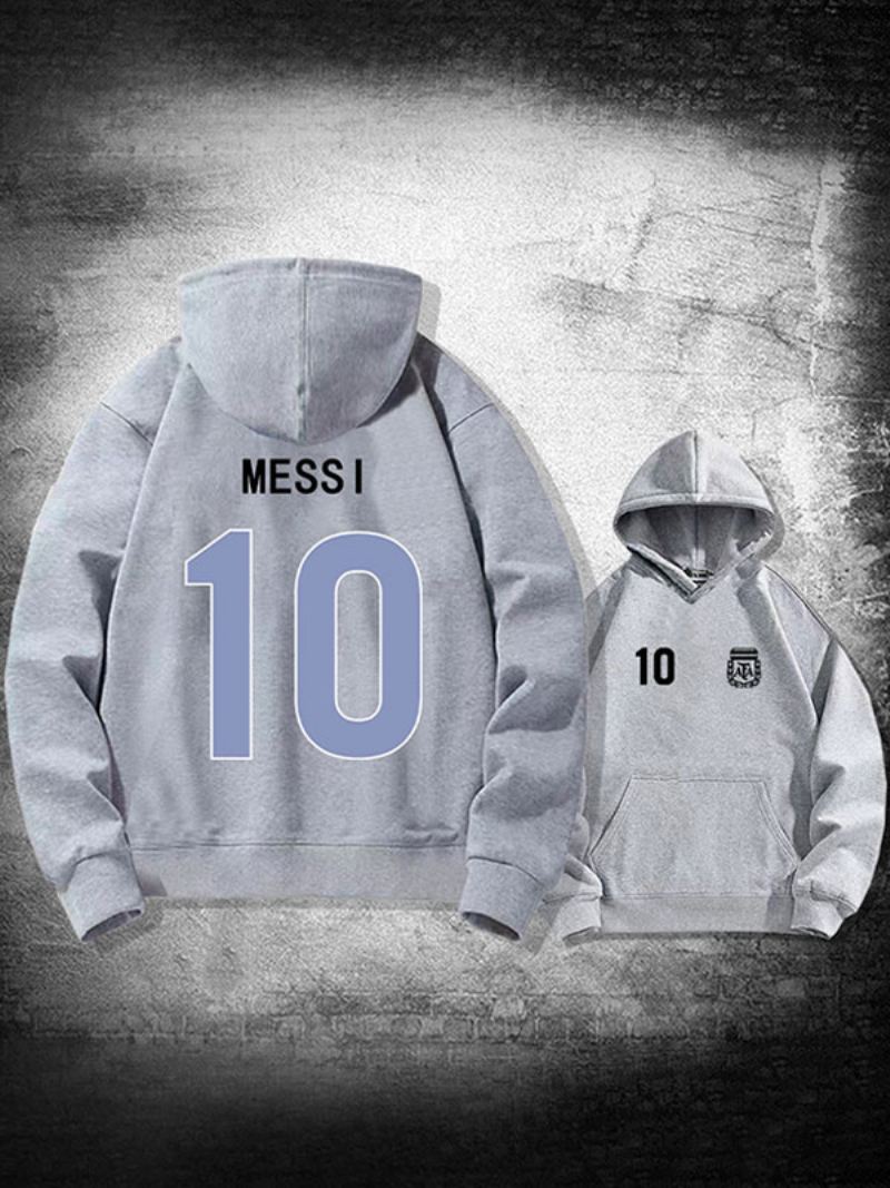 Argentinië Messi Number 10-hoodiejas Heren - Lichtgrijs