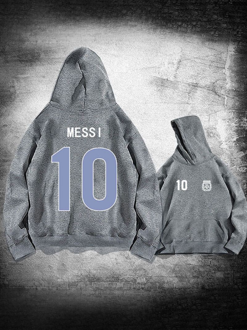 Argentinië Messi Number 10-hoodiejas Heren - Grijs