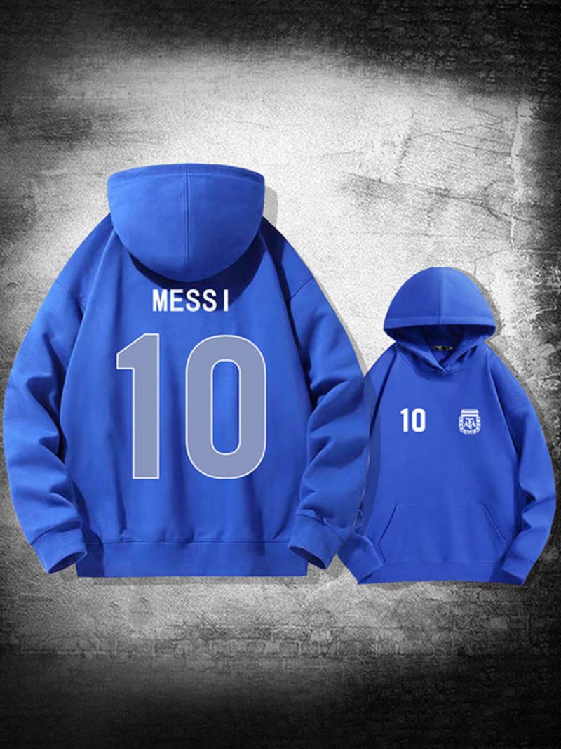 Argentinië Messi Number 10-hoodiejas Heren - Blauw