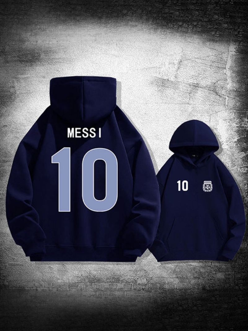 Argentinië Messi Number 10-hoodiejas Heren - Diepblauw