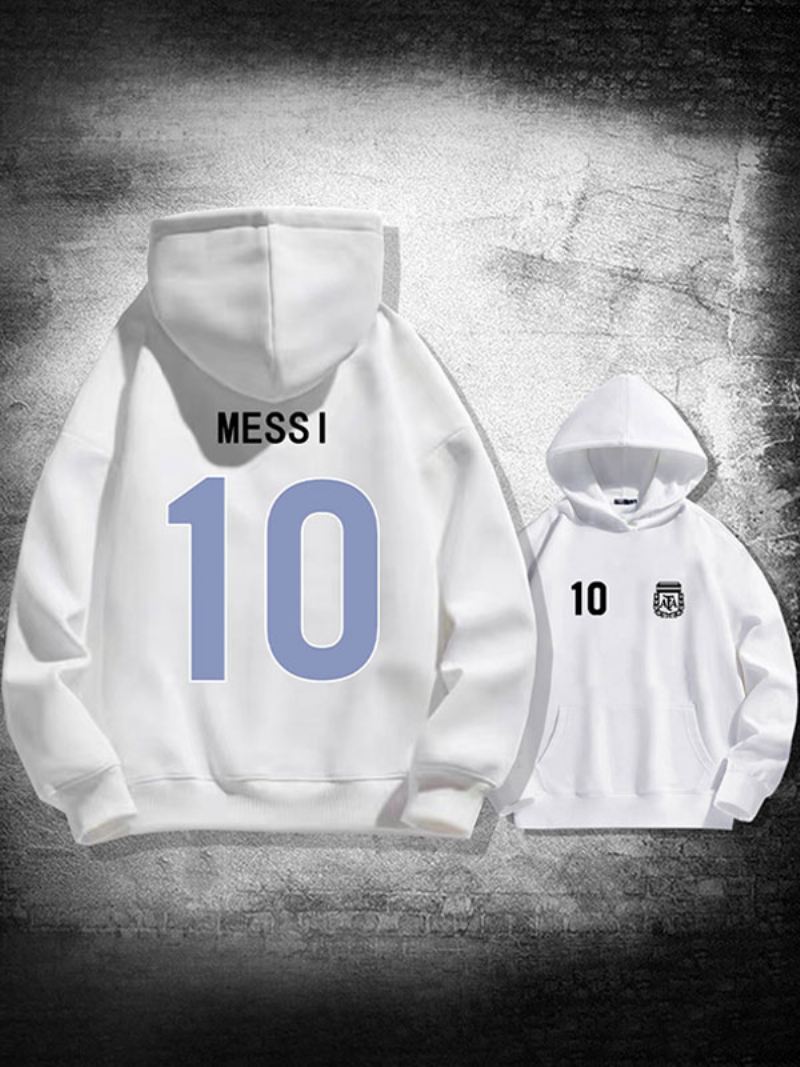 Argentinië Messi Number 10-hoodiejas Heren - Wit