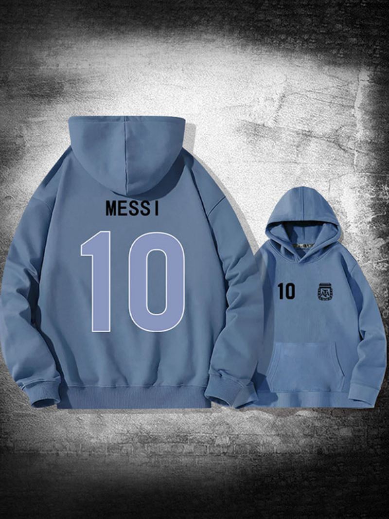 Argentinië Messi Number 10-hoodiejas Heren - Blauwgrijs