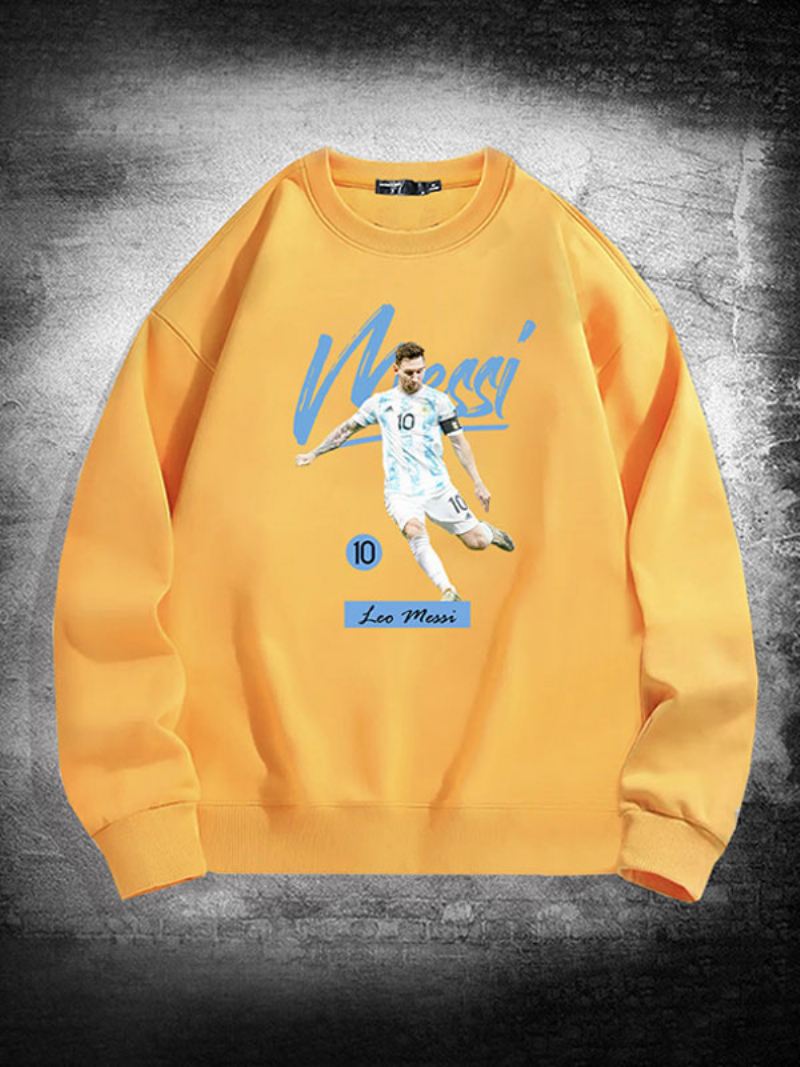 Argentinië Messi-sweatshirt Met Lange Mouwen Heren - Geel