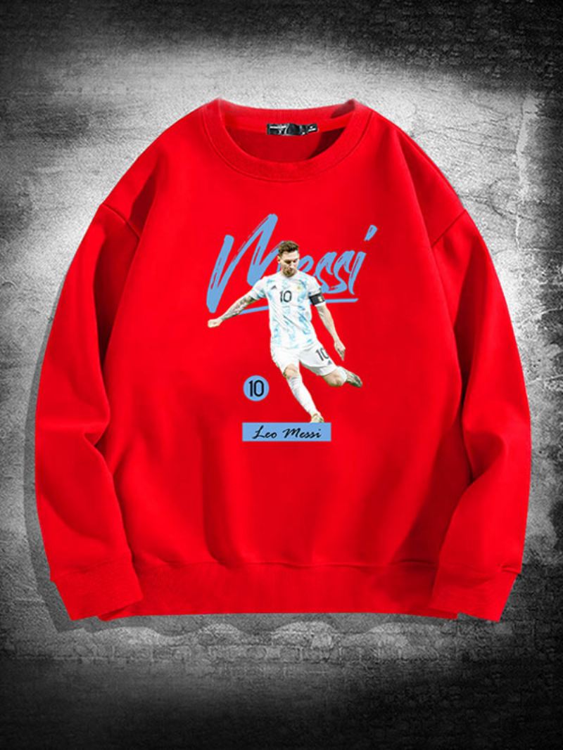 Argentinië Messi-sweatshirt Met Lange Mouwen Heren - Rood