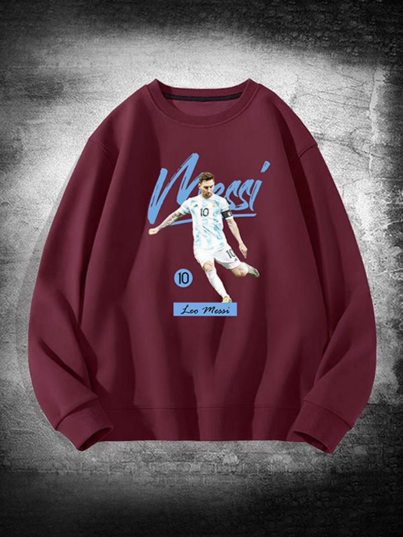 Argentinië Messi-sweatshirt Met Lange Mouwen Heren - Bordeauxrood