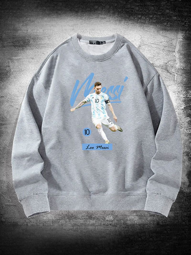 Argentinië Messi-sweatshirt Met Lange Mouwen Heren - Lichtgrijs