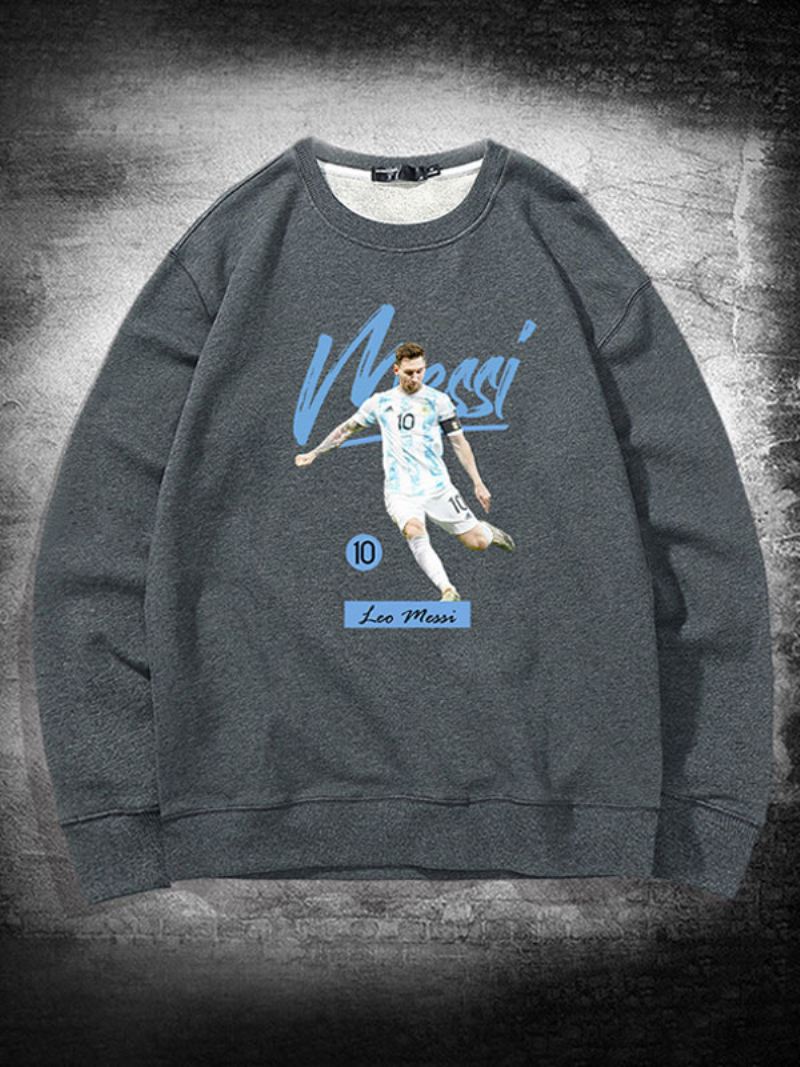 Argentinië Messi-sweatshirt Met Lange Mouwen Heren - Grijs