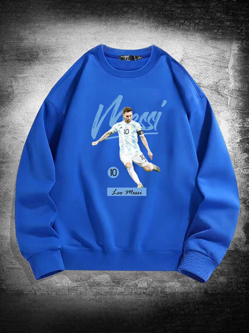 Argentinië Messi-sweatshirt Met Lange Mouwen Heren - Blauw