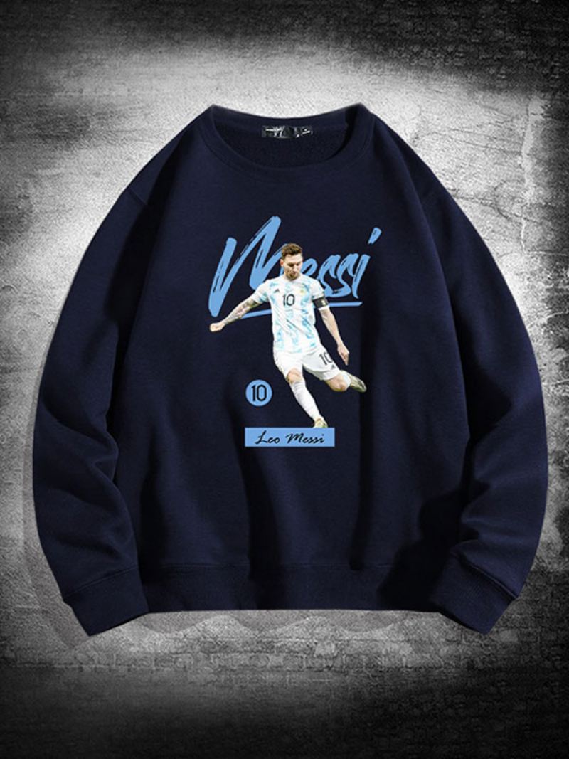 Argentinië Messi-sweatshirt Met Lange Mouwen Heren - Diepblauw