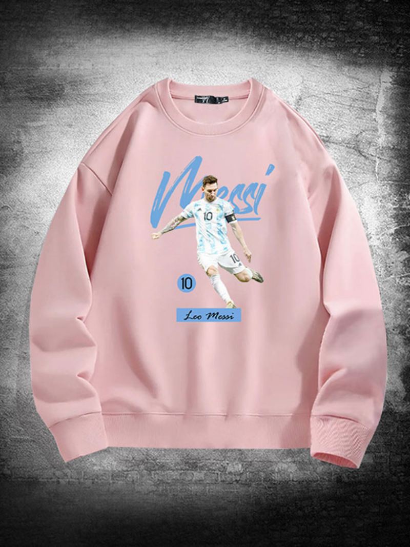 Argentinië Messi-sweatshirt Met Lange Mouwen Heren - Roze