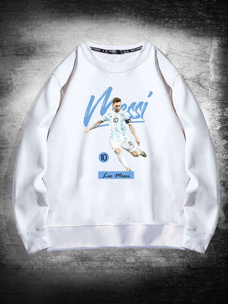 Argentinië Messi-sweatshirt Met Lange Mouwen Heren - Wit