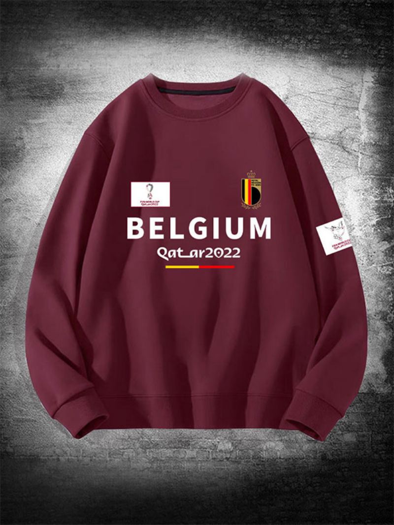 België Team Sweatshirt Herentop - Bordeauxrood