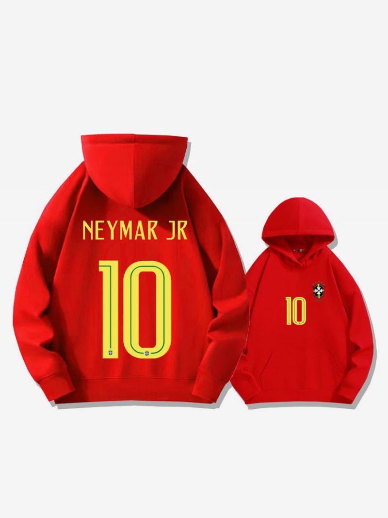 Brazilië Trainingshoodie Neymar Nummer 10 Herentop - Rood