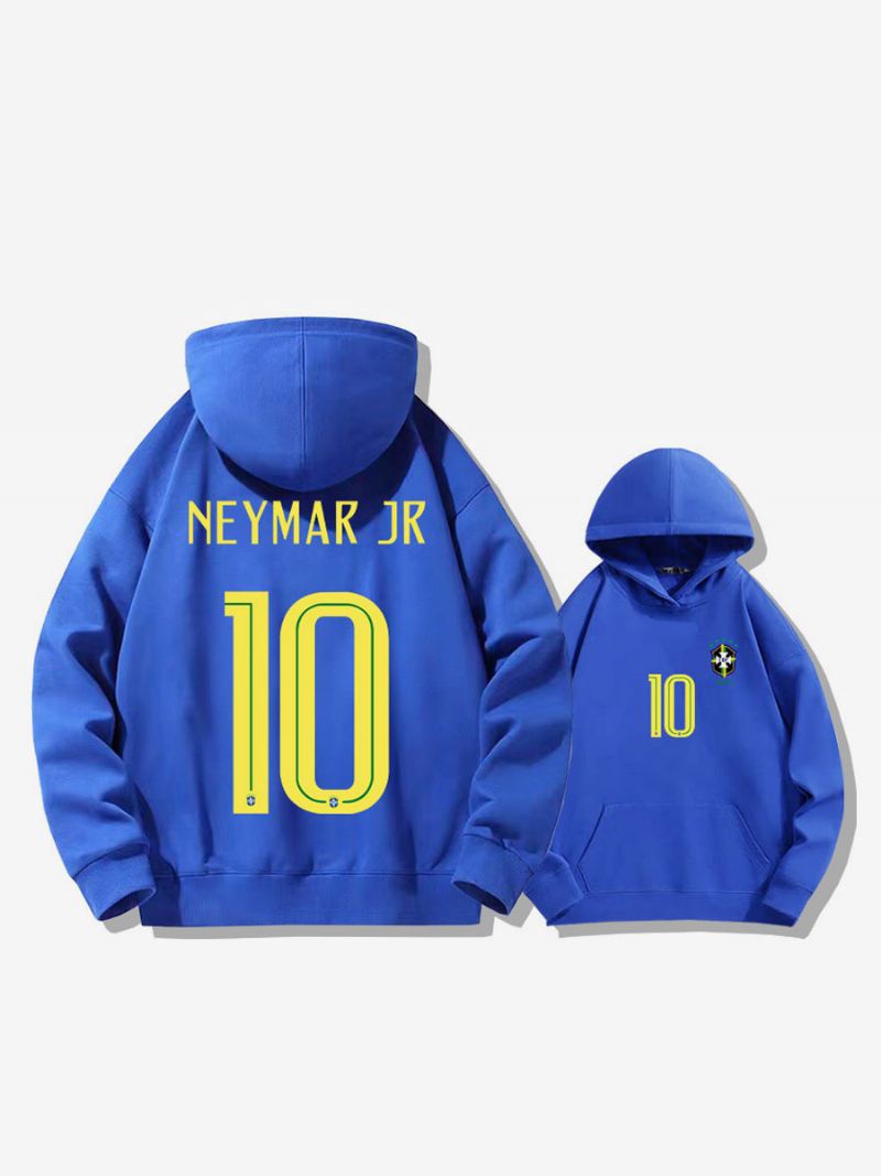 Brazilië Trainingshoodie Neymar Nummer 10 Herentop - Blauw